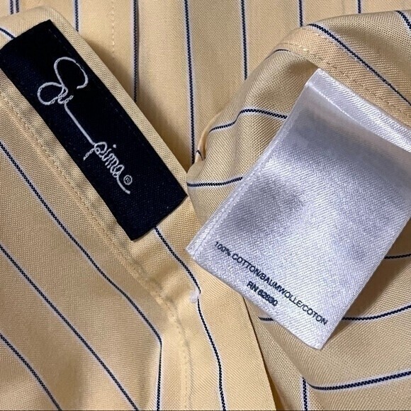 Land’s End Men’s Button Down Shirt 100% Cotton, Size 15-33 Yellow with stripes * - Picture 5 of 5